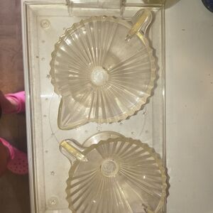 Vintage Glass Cream and Sugar Set